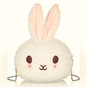 Bunny Plush Purse Backpack Kawaii Wallet Girls Cartoon Animal Bag Chain Strap